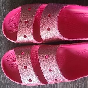 CROCS Pink Glitter IRRIDESENT SIZE 8 NEW